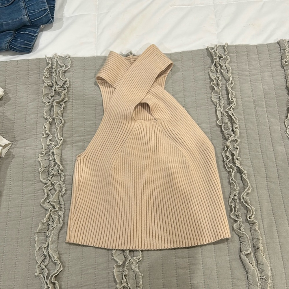 Knit halter top
